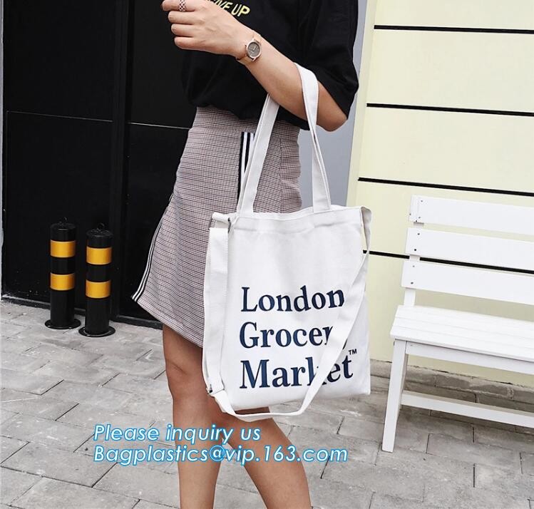 Reusable 100% Cotton Canvas Bag Canvas Tote Bags Convenient Environmentally Grocery Shopping Bags,zipper canvas bag cott