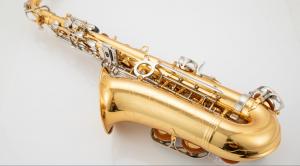 Quality constansa brand Professional Alto Saxophone Sax Kit Double Braced Low Key High F# Gold Lacquer Eb Saxophone Full SET wholesale