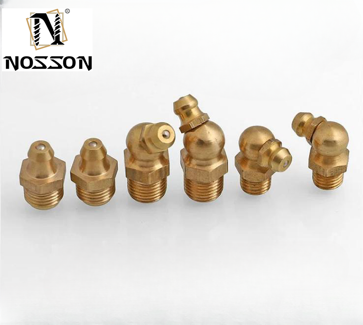 Customized Size All Thread Nipple 6mm 8mm 10mm 12mm 45 90 Degree Grease Fitting for Cars Reducing Hexagon Head Code