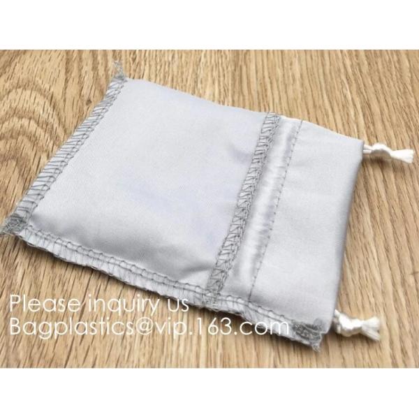 Custom Gold Pink Satin Hair Extension Packaging Bag,Soft And Shinny White Silk Drawstring Pouch For Packaging bagease