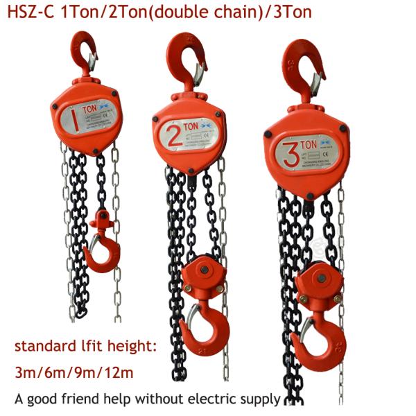 Forged Hook Mining GS Iron Chain Pulley Hoist 3m Lift