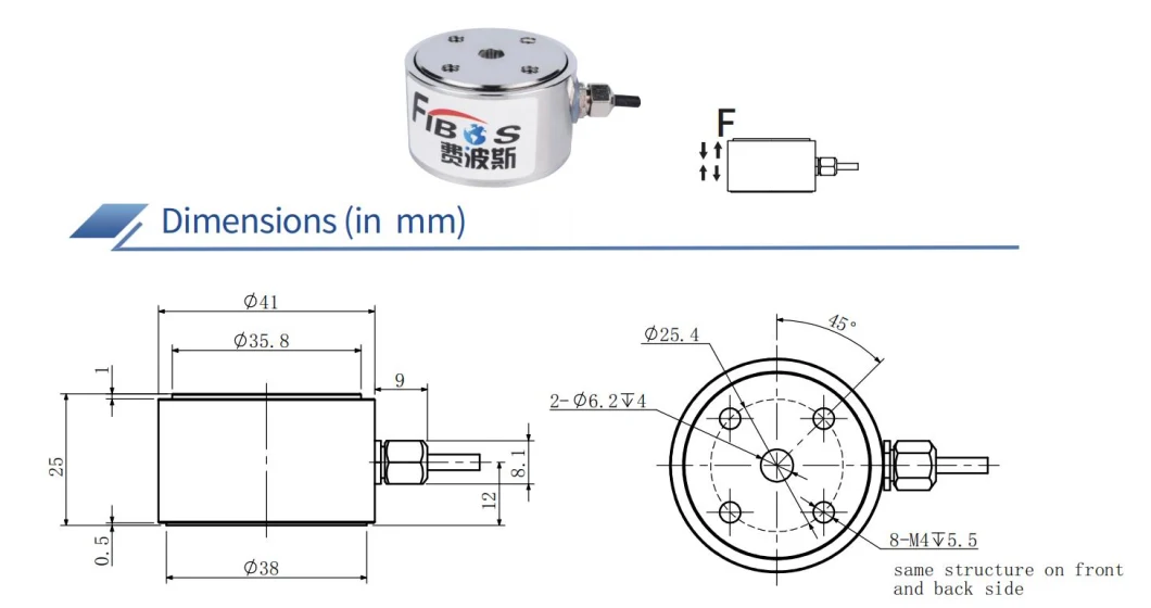 0.1-20kn Tensile Compressive Force Sensor High Precision Sensor Stainless Steel