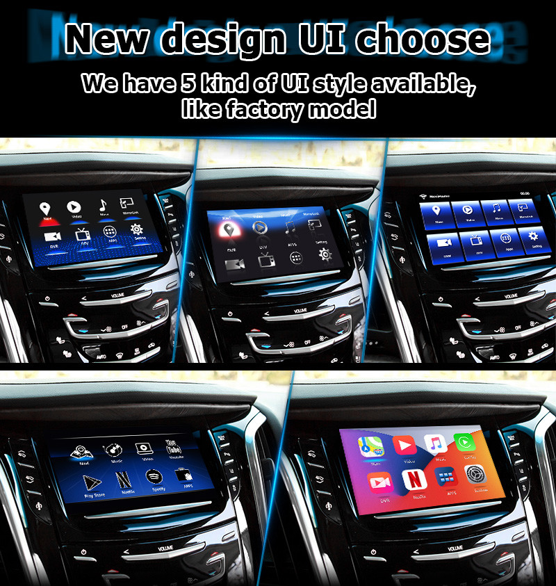 Android auto wireless carplay navigation box video interface for Cadillac Escalade