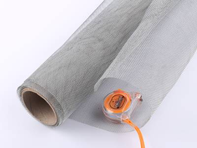 A white and a bluish galvanized window screen on the white background.