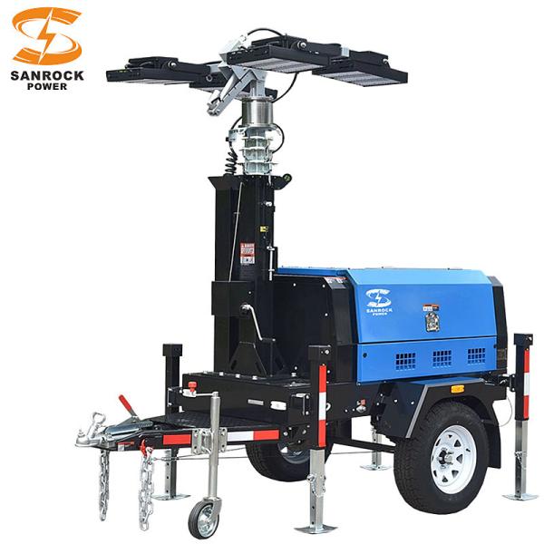 Outdoor Emergency Light Tower Diesel Generator Height 7.5m 9m Wind Resistance