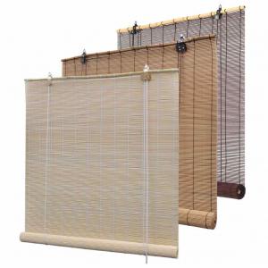 Quality Outdoor Bamboo Roller Blinds Customized Size Manual Working SGS Certification wholesale