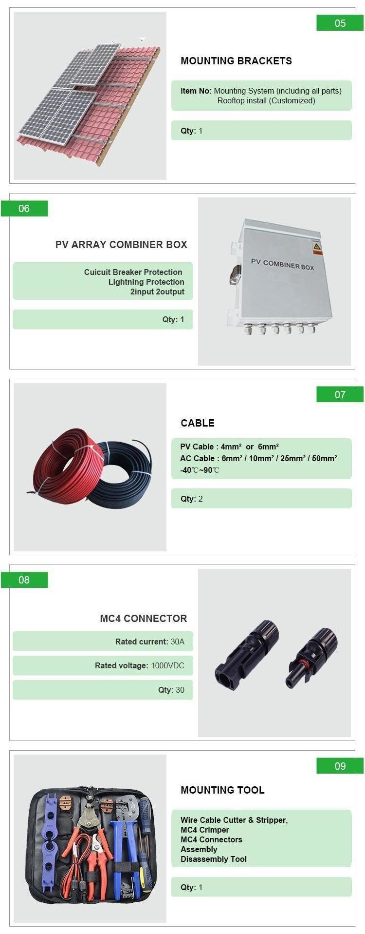 12KW Tie Off Grid Solar System Kit With Mono MBB Half Cells Solar Panel