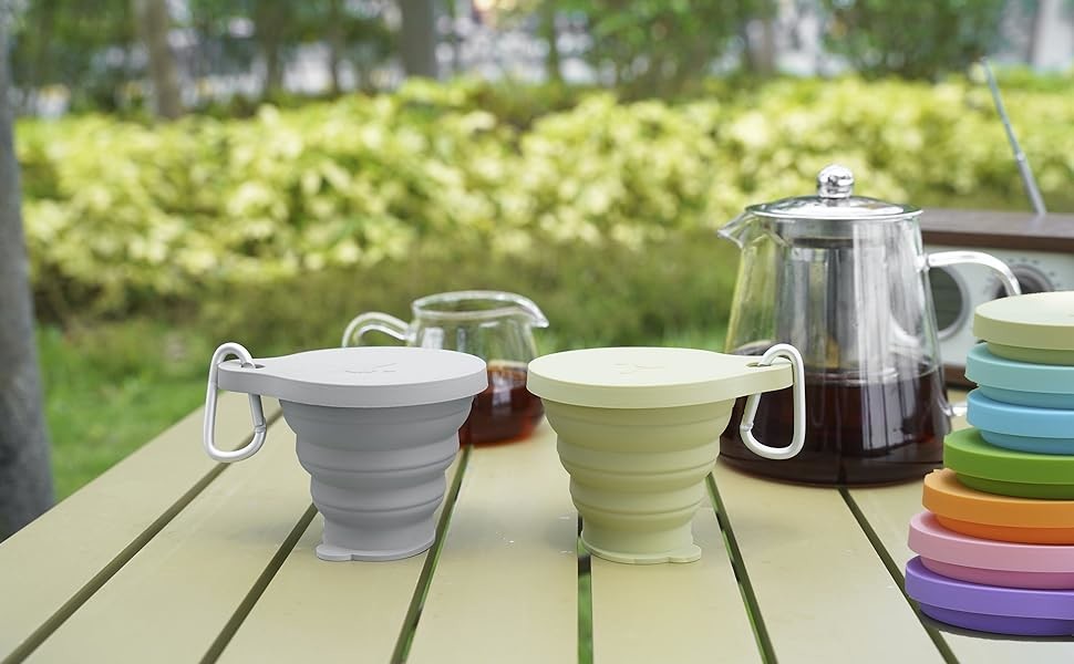 180ml 200ml 270ml 320ml Silicone Folding Camping Cup Customized Logo