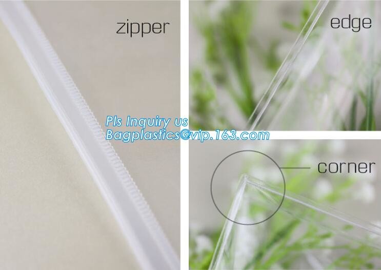 slider bag for underwear packaging slider zipper vinyl bag for clothing, zipper closure pvc slider bag clear size A4 off