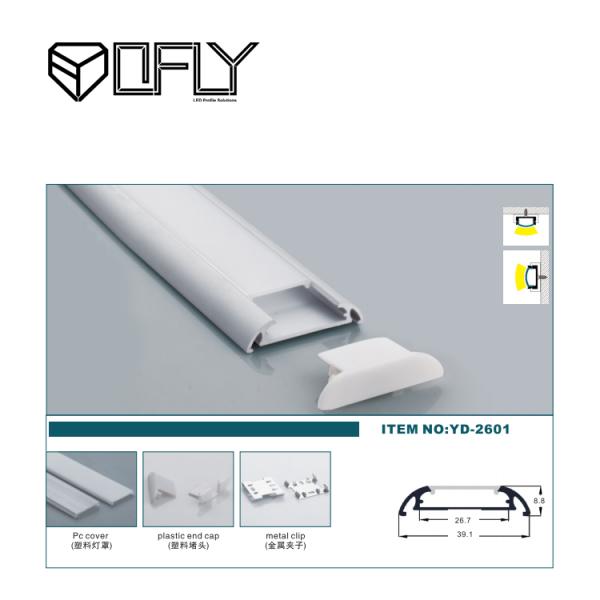39.1*8.8mm Surface Mounted LED Profile LED Aluminium Profile For Cabinet Light