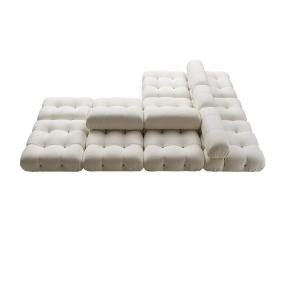 China Teddy Hotel Lobby Furniture Fabric White Lamb Wool Sofa Modular Combination on sale