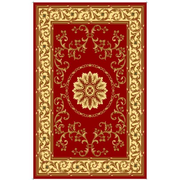 100 Polypropylene Red Wilton Carpet Jacquard Style Shaggy Pattern
