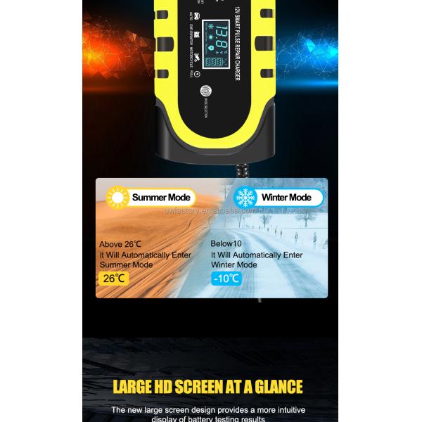 EU AU US UK JP Smart Pulse Repair AGM Gel Lead Acid Battery Charger 12V 15A 10A 8A 7A 6A 5A for Auto Motorcycle Truck