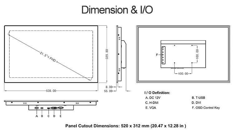 10 Points Capacitive Touch Monitor
