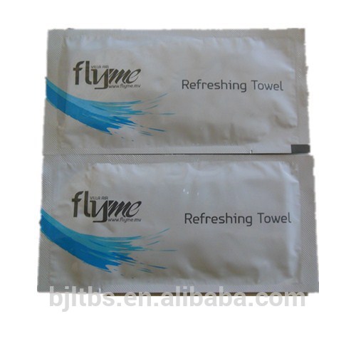 disposable individual packed customized airlines wet paper tissue