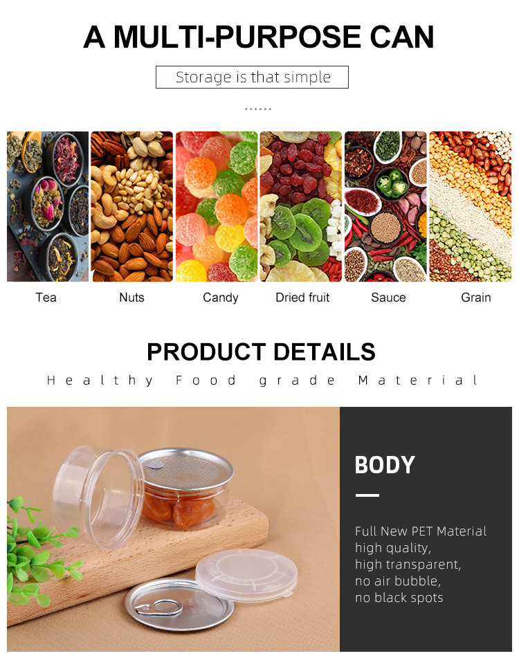 1.5oz OEM Private Label Clear Plastic Cylinder / Plastic Spice Jars With Booklet