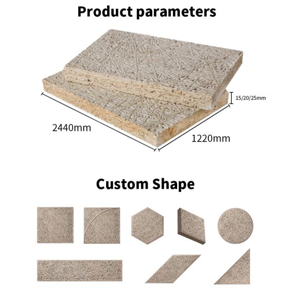 Acoustic Wood Wool Ceiling Panels Cement Board For Stadium