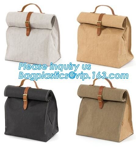 Custom Eco friendly tyvek Lunch bag Insulated Cooler bag,tyvek kraft paper insulated aluminum foil lunch box bag with sn