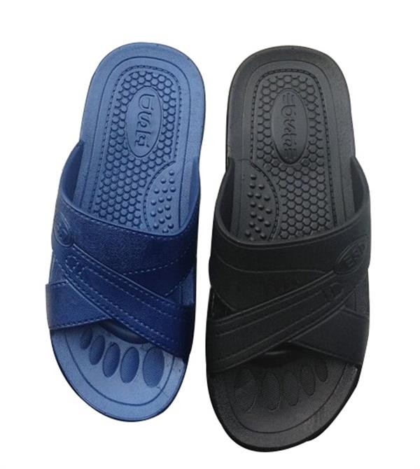 Blue Black White ESD Safe Materials SPU ESD Slipper Cross Type Symbol Embossed