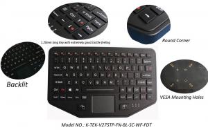 Quality IP65 Wireless Bluetooth Industrial Keyboard Robust ABS With Touchpad Backlit wholesale