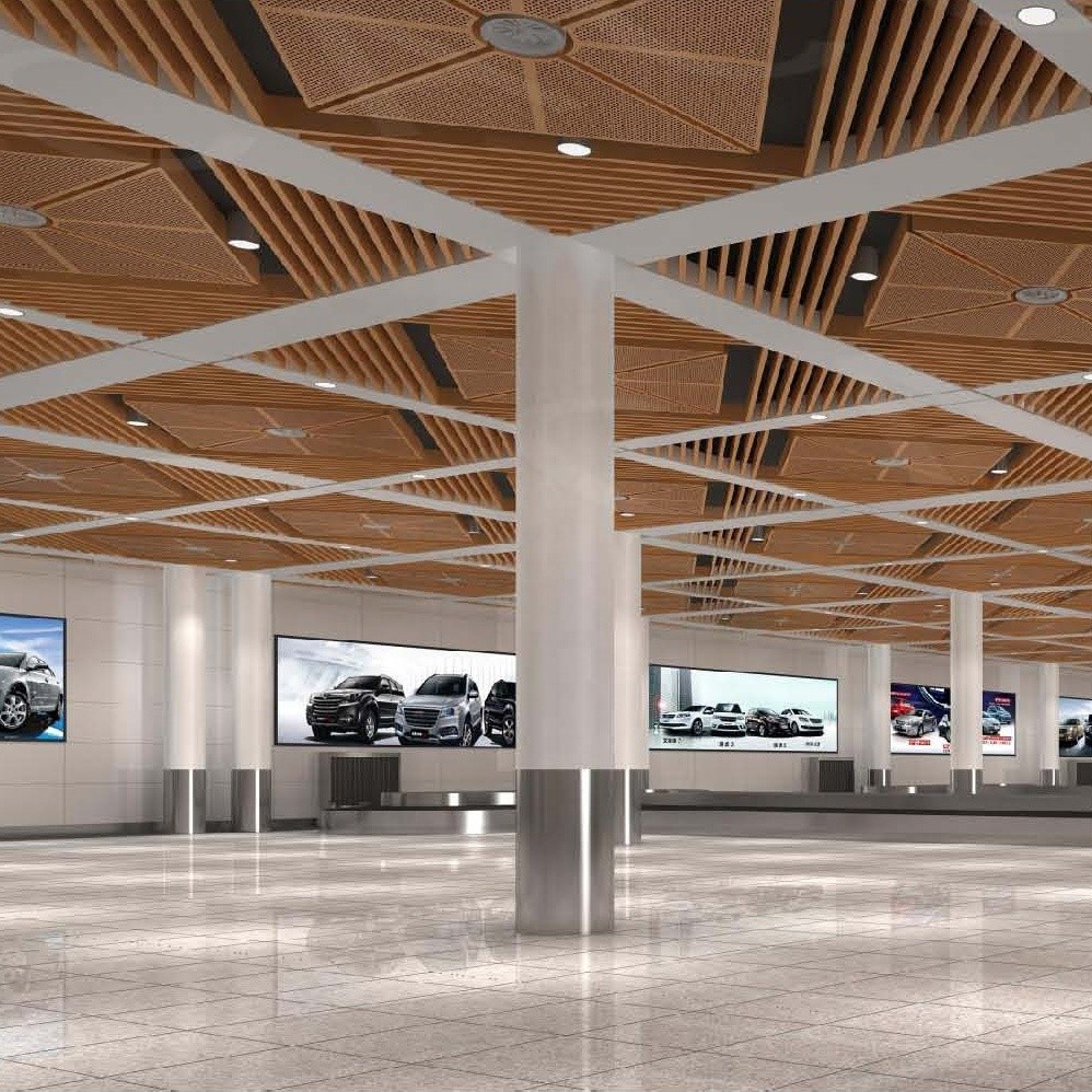 False Square Pipe Linear Metal Ceiling Panel Black , Suspended Metal Ceiling System