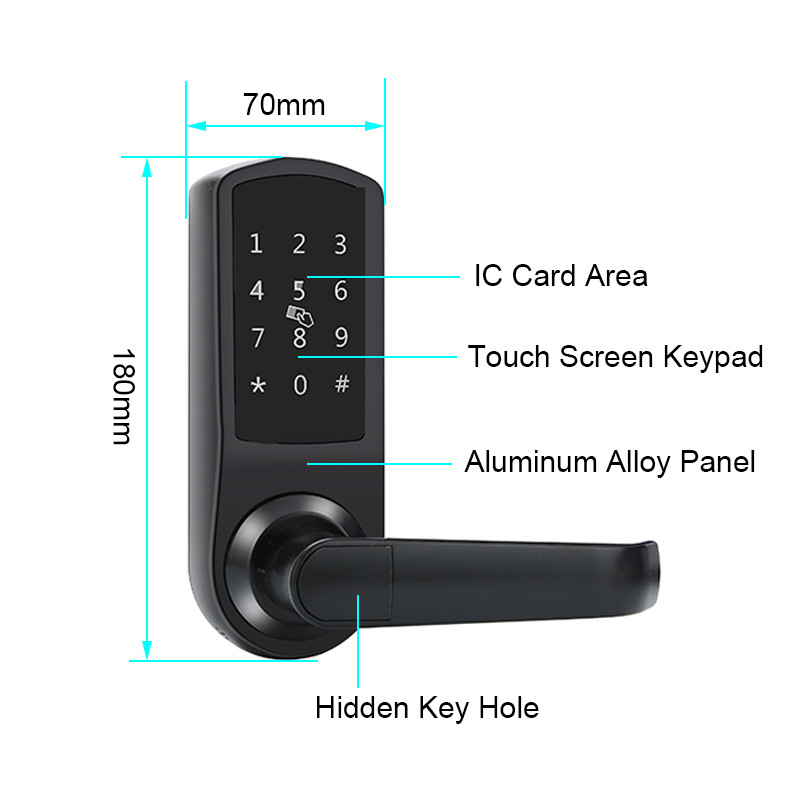 FCC Keyless Password Door Locks 180mm Smart Door Handle Lock