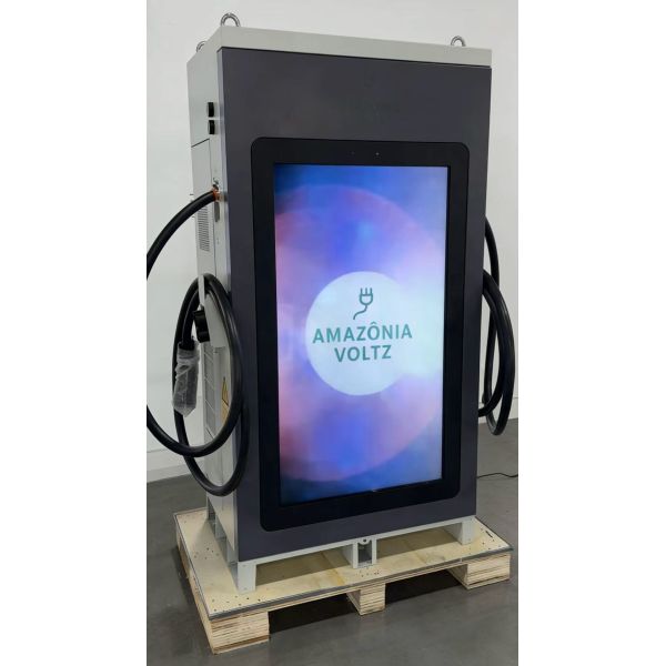 60kW HD 55 Inch Digital Signage Advertising Screen EV Charger Public Commercial Fast Charging Station for Business Parking Lot