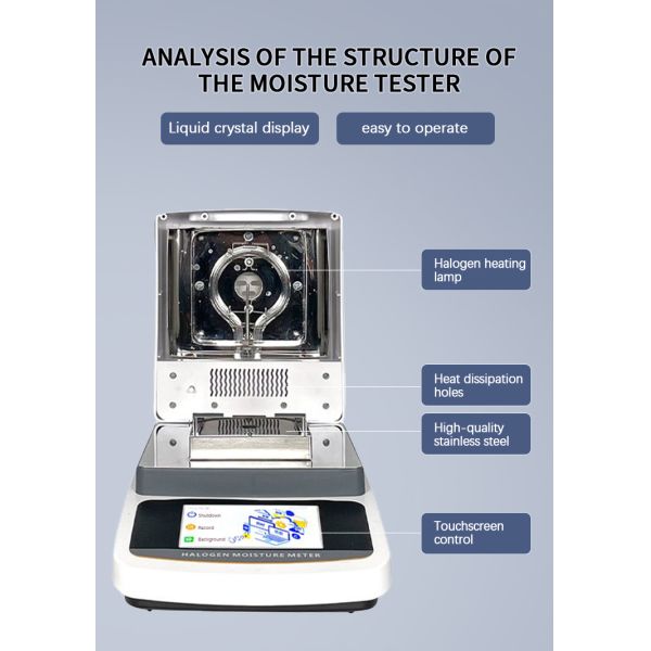 Digital Wood Moisture Content Meter/Grain Moisture Analyzer/Halogen Rapid Infrared Moisture Meter
