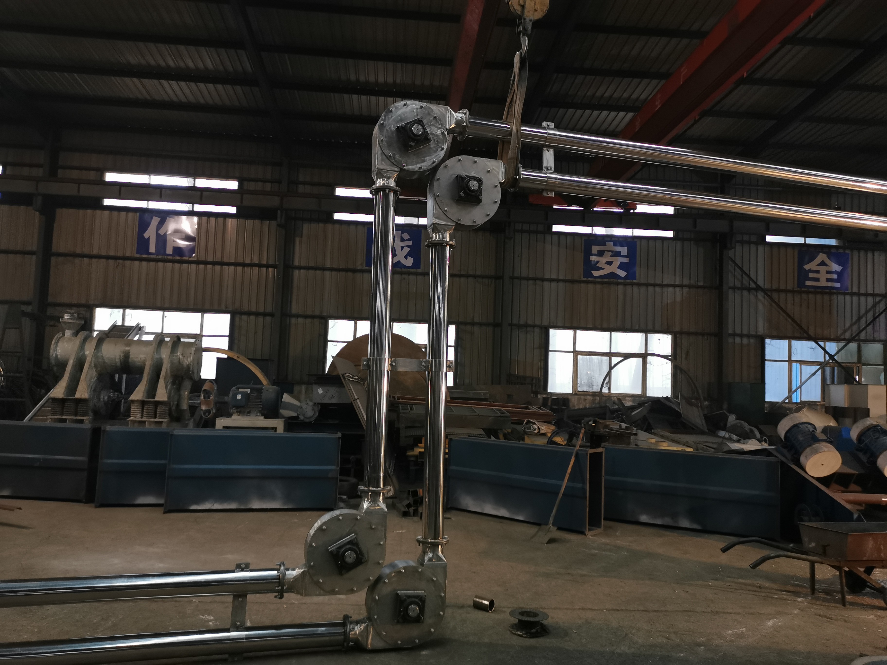Nylon Disk Carbon Steel DN80 5m3/H Tube Chain Conveyor