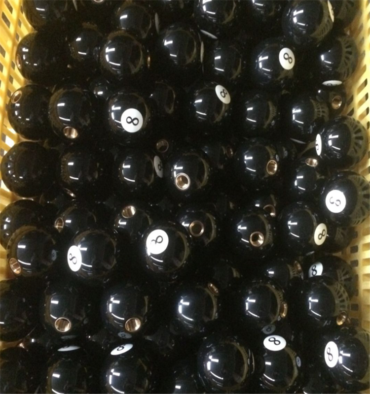 Black Billiard Car Gear Shift Knob 8 Ball Logo Print Acrylic Material