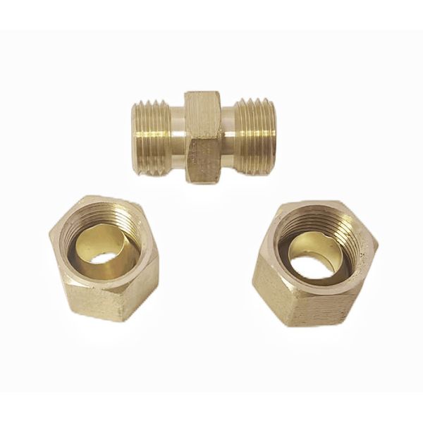 CNC Compression Union Brass Pipe Fittings 3/8'' X 3/8''