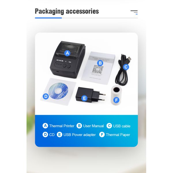 Thermal Portable Receipt Printer 58mm For Shops And Banks