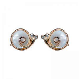 China Rose Gold Snails silver Freshwater Pearl Earrings Stud Natural Pearl for Women on sale