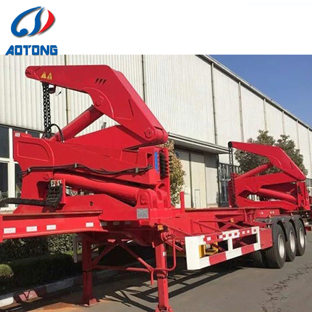 3 Axle Self Loading Truck Semi-Trailer Transporting 40ft Container with Side Loader