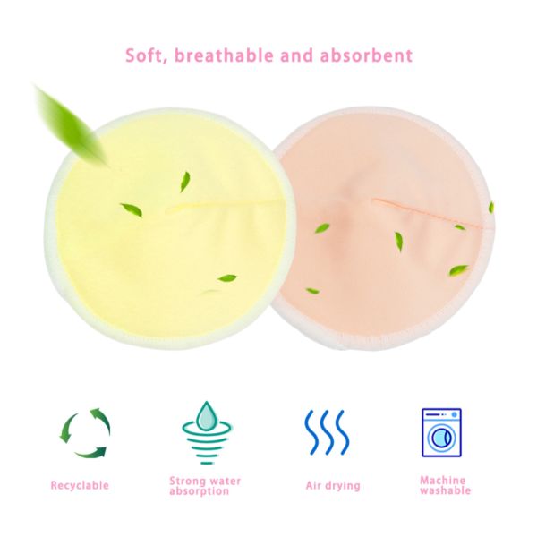 High Absorbency Breathable Bamboo Breast Pads Reusable Washable Nipple Pads