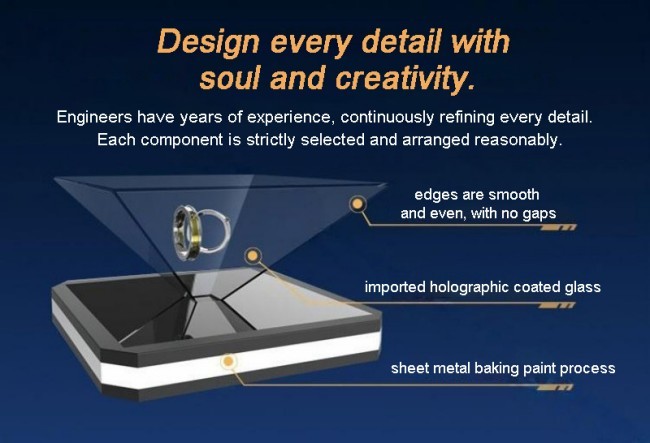 270-Degree and 360-Degree Stereoscopic Imaging 3D Holographic Transparent Display Cabinet with 4K Ultra HD Resolution
