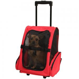China Trolley Pet Carrier Dog bag Cat Rolling Backpack Travel Tote Bag on sale