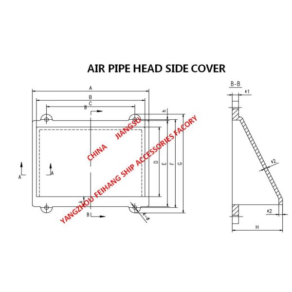 Stainless Steel Side Cover For Air Vent Head Model FKM-350A CB/T3594