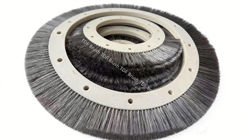 Steel Wire Brush Wheel PVC Core Edge Press For Dyeing Finishing Stenter Machine