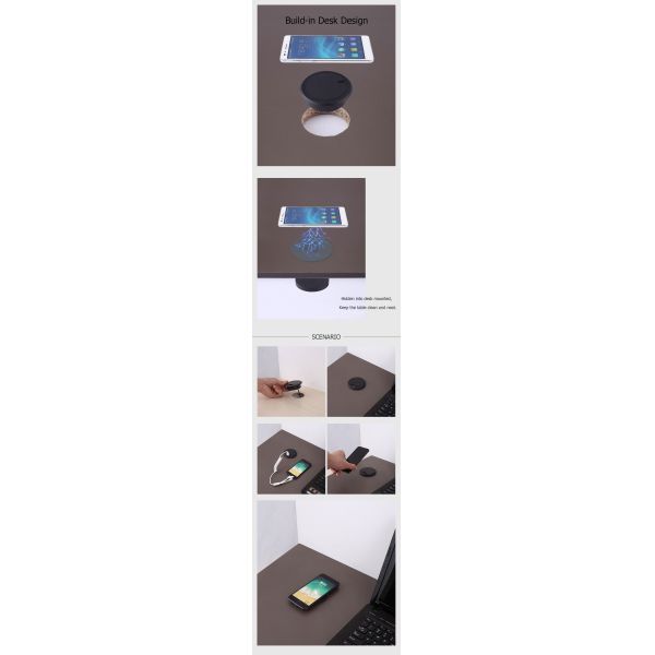 Built In Desk Usb Charger Fast Charging Wireless Charger For Iphone