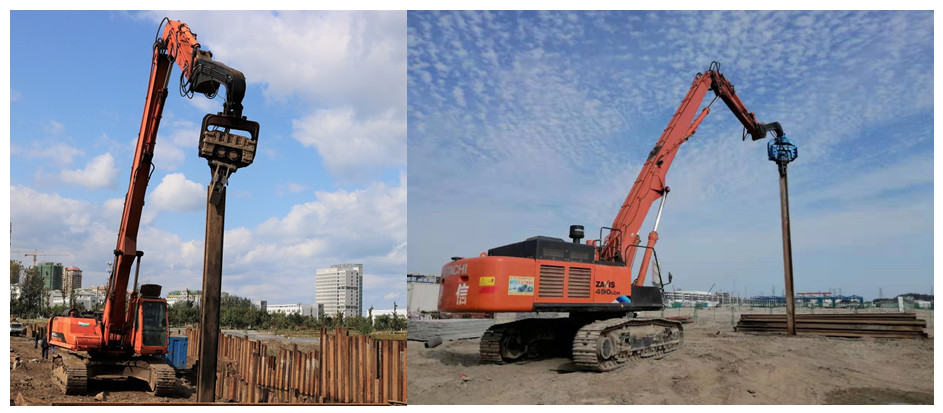28-35 Ton Excavator Mounted Sheet Pile Driver 2650 Kg Vibro Hammer Sheet Pile
