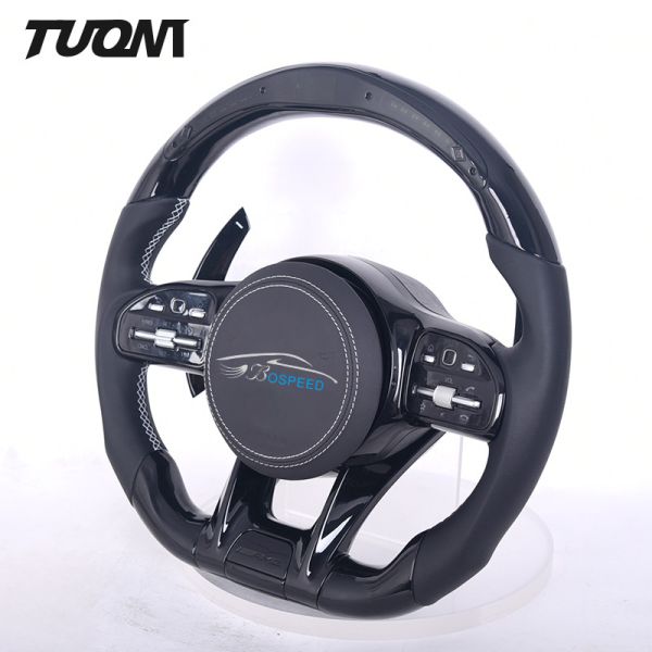 Nappa Grade Leather Mercedes Benz Steering Wheel Carbon Fiber