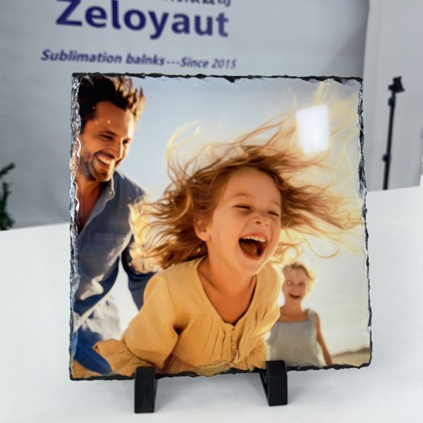 In Stock, Square 20x20cm Sublimation Rock Slate Custom Printing and Personalized Gifts, Glossy&Matte Finish Available