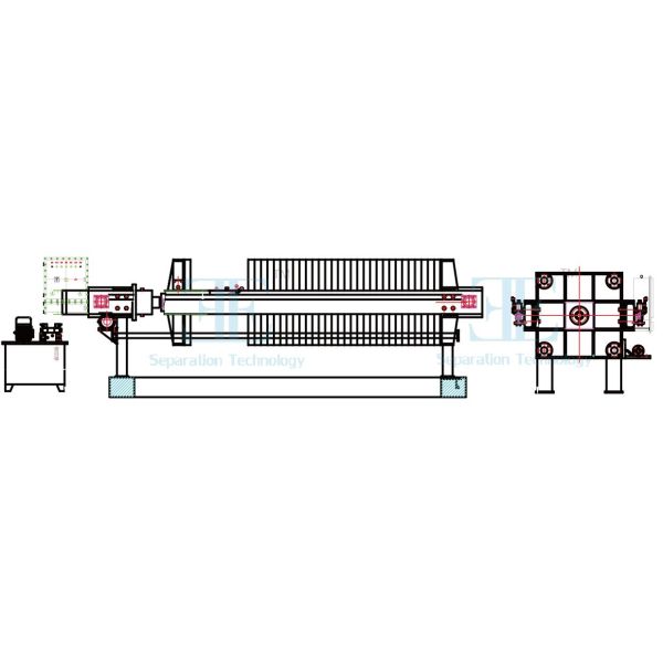 Manual Hydraulic Filter Press 6m2 for Sludge Dewatering 220V-415V