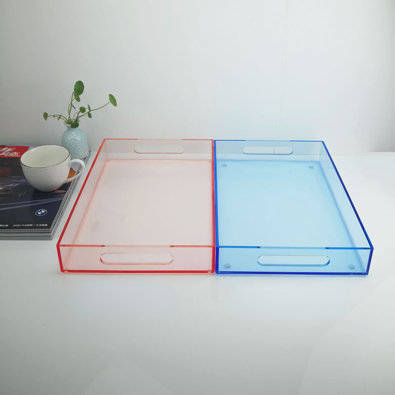 Clear Rectangular Acrylic Tray Lucite Breakfast Tray For Home Restaurant Hotel