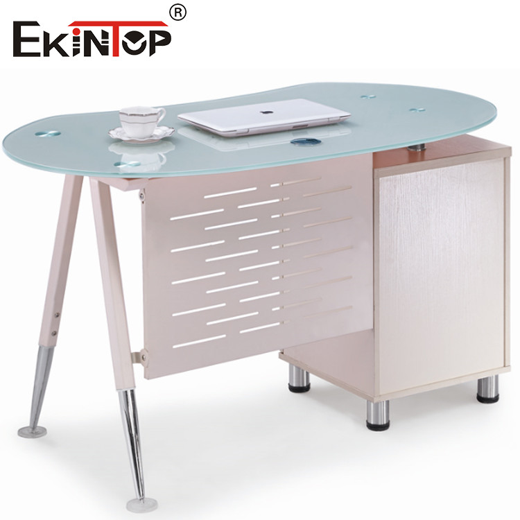 small glass desk
