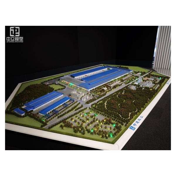 Industrial plant floor plan model, customized architectural model, factory planning display model