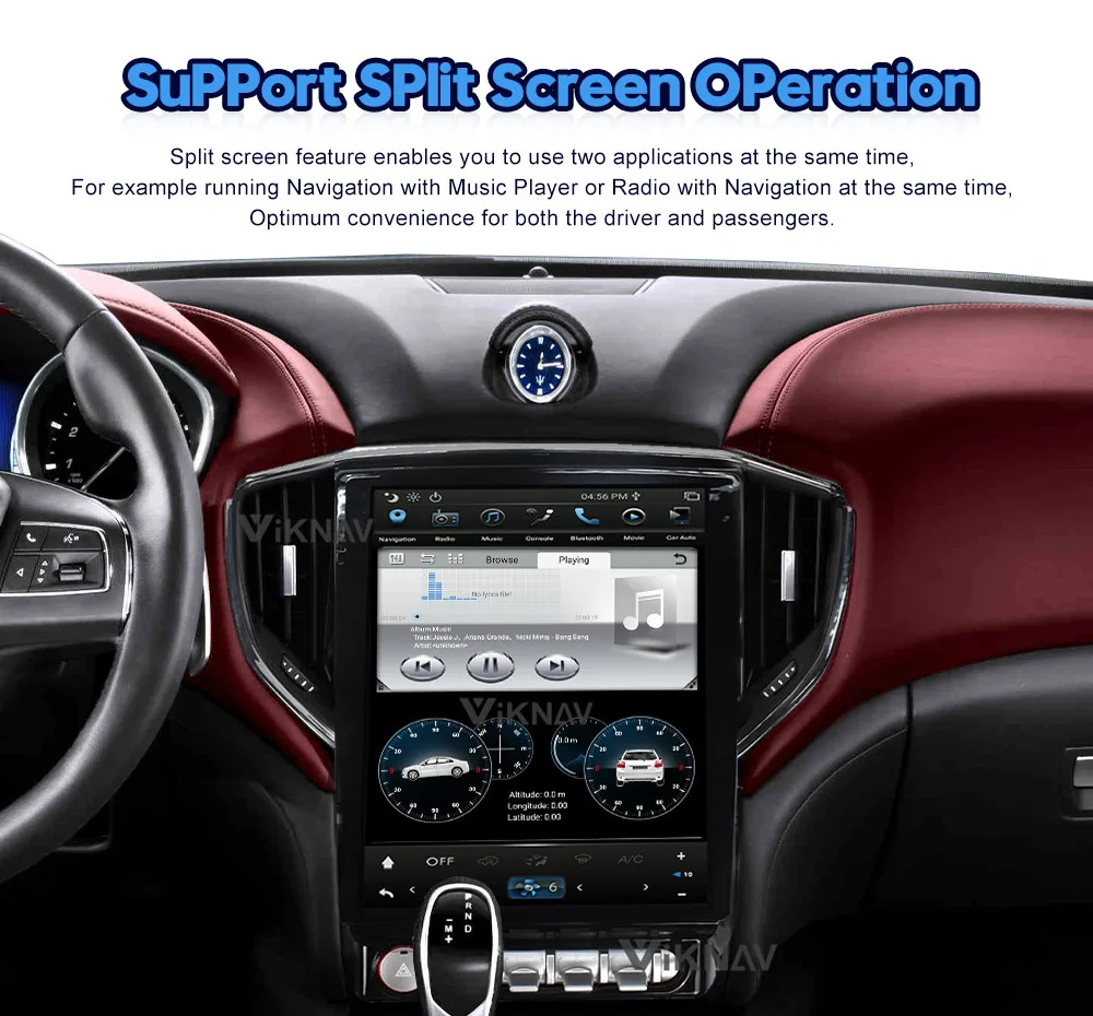12.1 Inch Carplay Aftermarket Radio GBL Maserati Head Unit 2014 2015 2016 IPS DVR WiFi Carplay