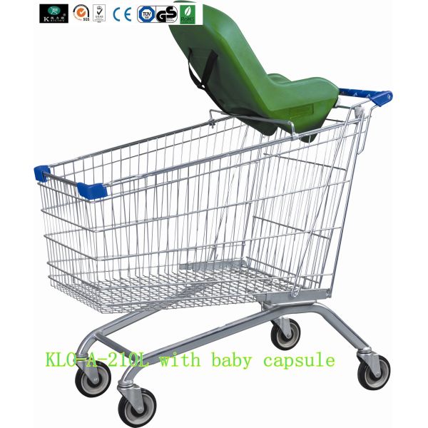 Low Carbon Steel 4 Wheels Metal Wire Shopping Shopping Trolleys For The Elderly German Type