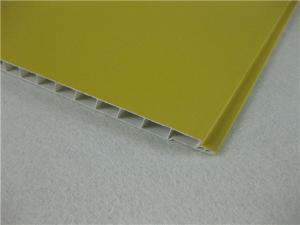China Yellow Laminated PVC Ceiling Panels , Heat Insulation PVC Roof Panels on sale